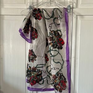 Vintage Golden Camel Purple and White Scarf